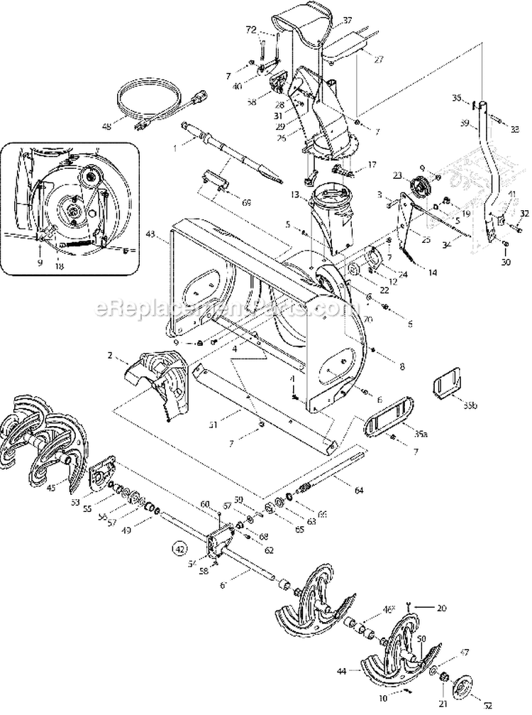Page C Diagram and Parts List for 31AE6GLF701 2005 Yard Man Snow Blower